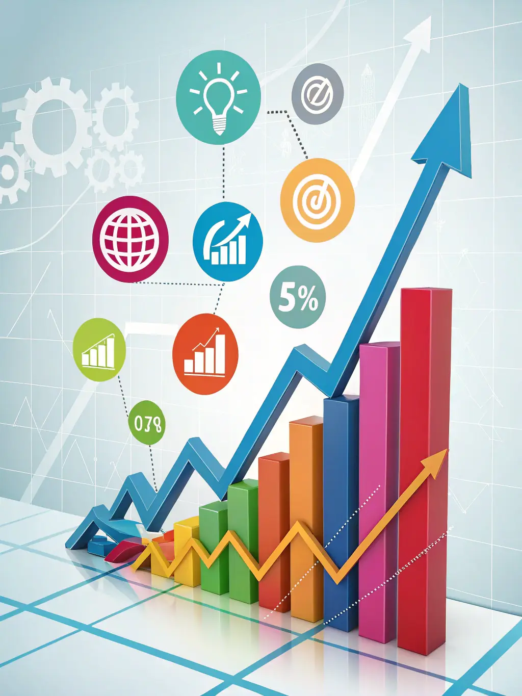 An infographic illustrating growth metrics and expansion pathways for startups, representing Business Scaling Strategies.