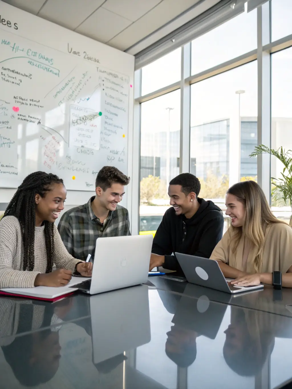 A vibrant image of a diverse team brainstorming in a modern office, representing collaborative scaling strategies for Indian startups.
